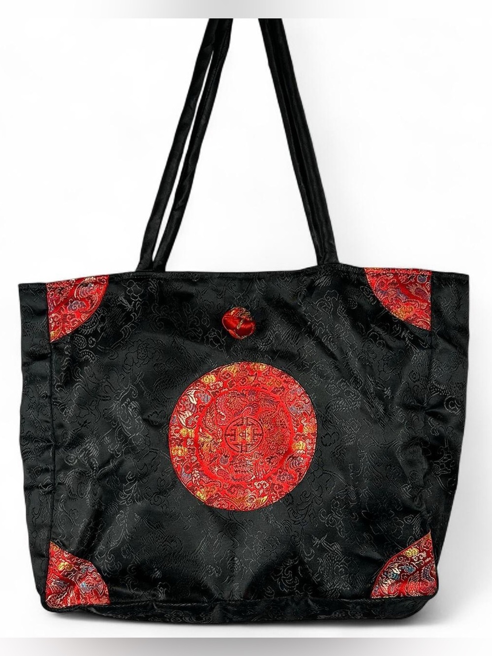 Vintage Silk Asian Inspired Tote Bag/Purse